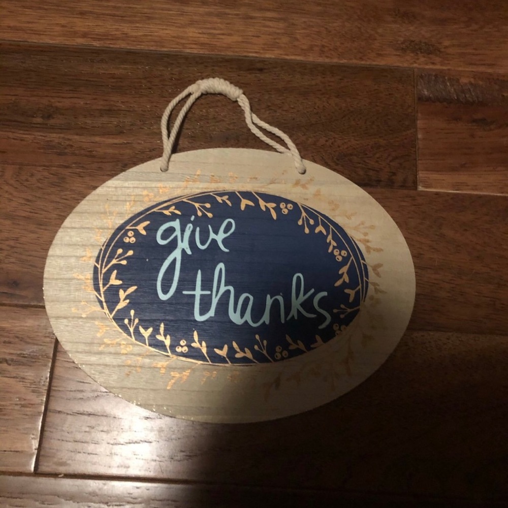 Target Blue and Gold 'Give Thanks' Hanging Sign